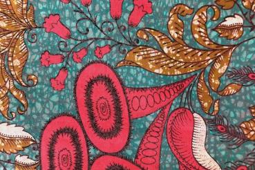 Preview: TURQUOISE FLOWER GARDEN  Osikani Stoff